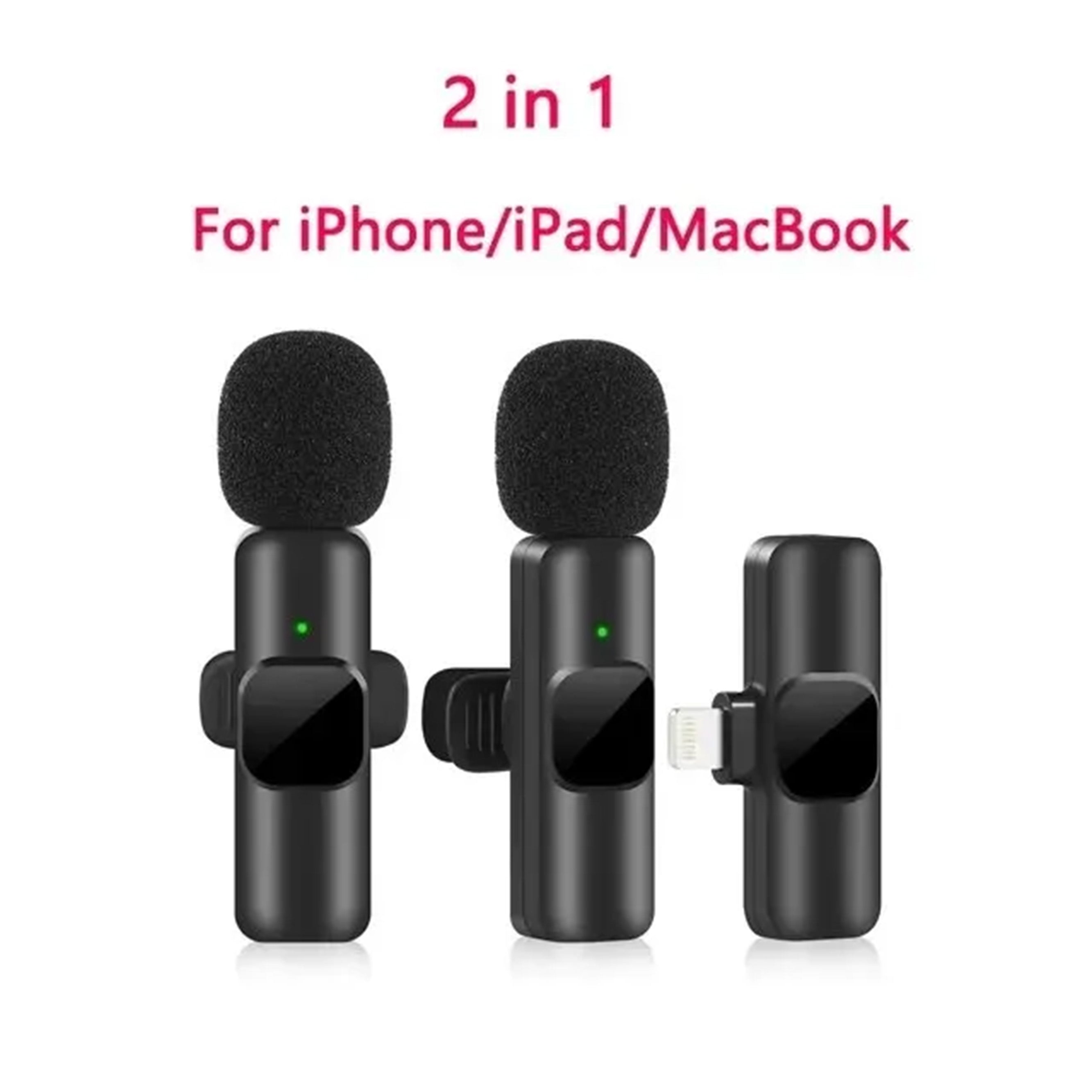 Compact wireless lavalier microphone, portable mini mic for high-quality audio and video recording
